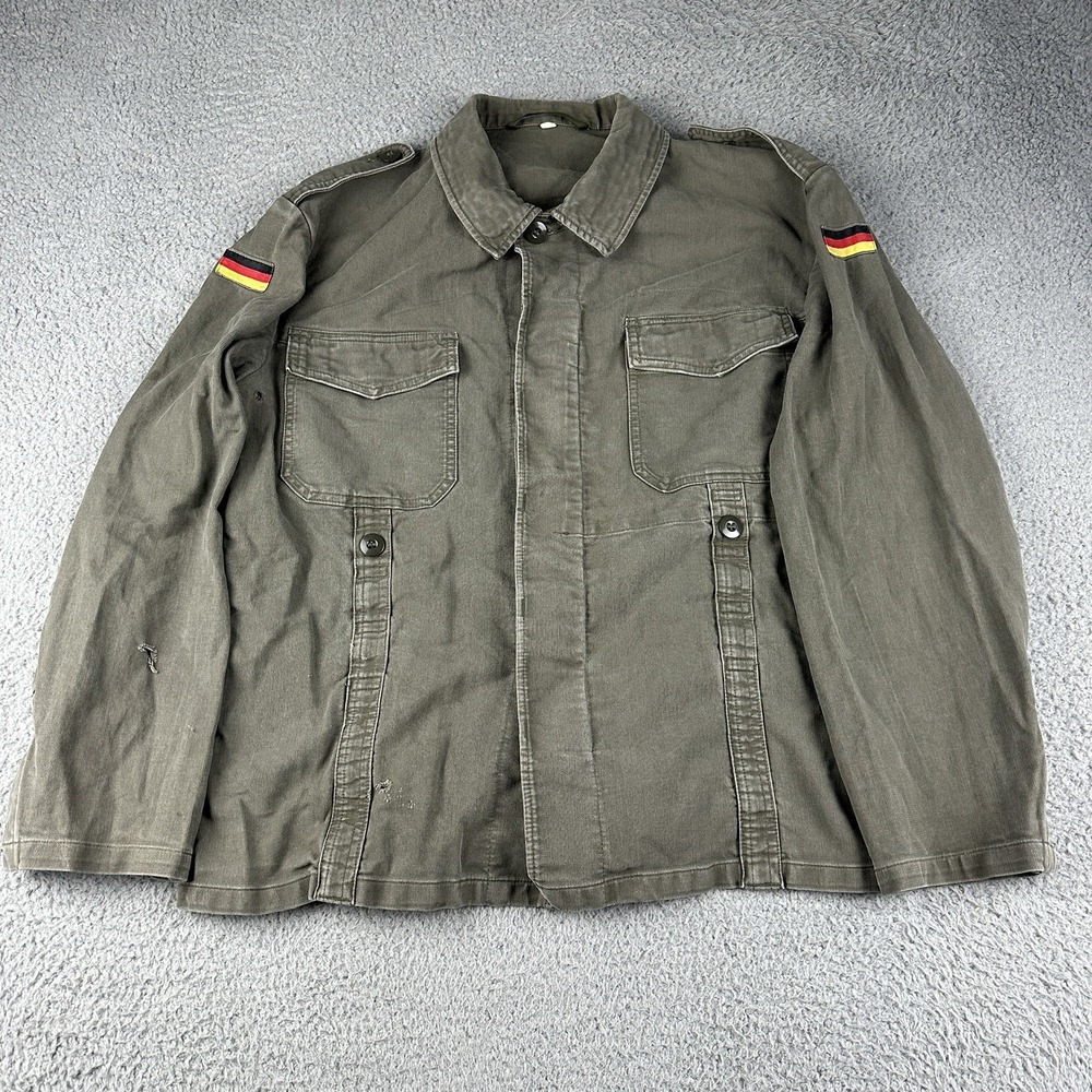 Vintage German Moleskin Army Jacket Adult Size 4 Olive Green Military
